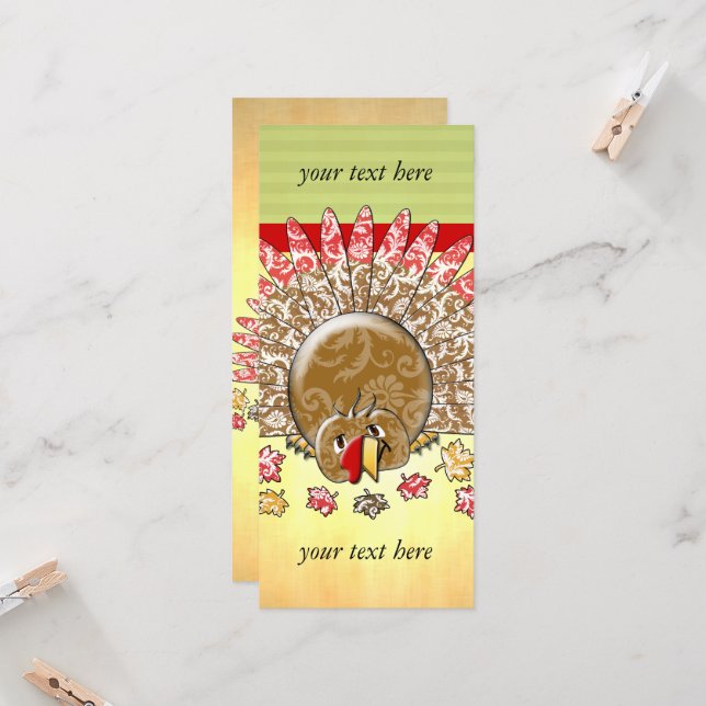 Caricature mignonne Thanksgiving Turquie (Devant/Arrière en situation)