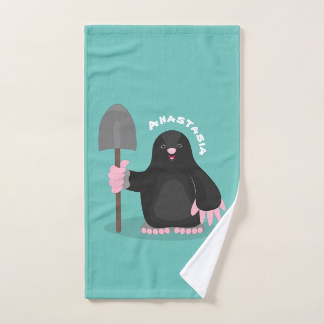 Caricature mole joyeux (Serviette à main)
