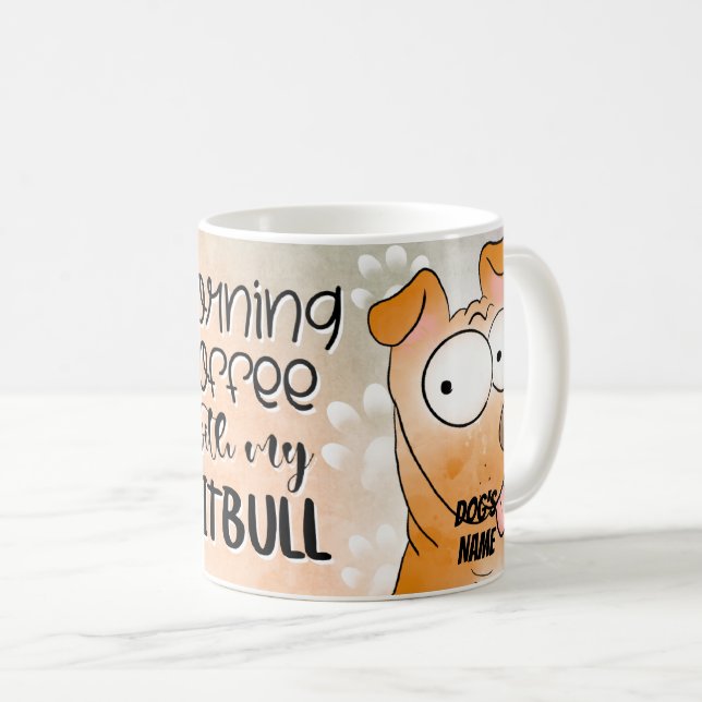 Caricature Pitbull Chien Animaux de compagnie, Mug (Devant droit)