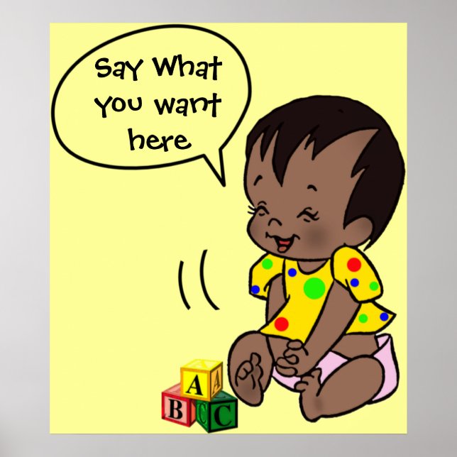 Caricature pour bébé à personnaliser - Poster (Devant)