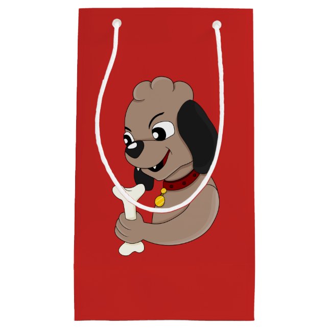 Caricature pour chien chiot mignon petit sac cadea (Devant)