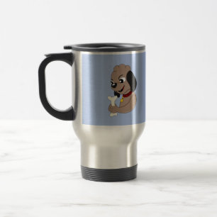 Caricature pour chien chiot mignon voyage mug