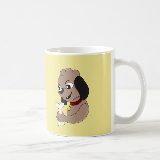 Caricature pour chien chiot mignonne tasse de café (Droite)