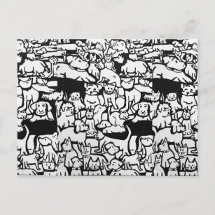 Caricature pour chiens et chats" Carte postale