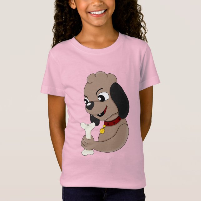 Caricature pour chiot en T-shirt (Devant)