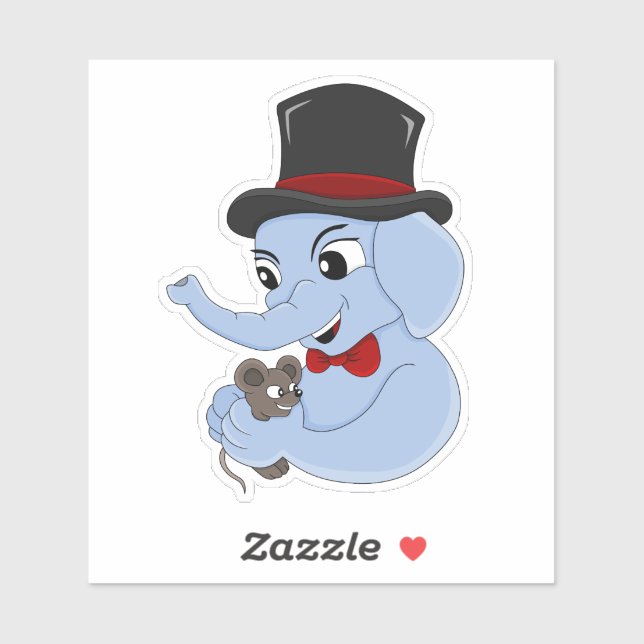 Caricature pour éléphant mignon, Sticker en vinyle (Feuille)