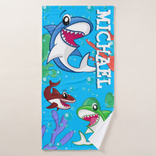 Caricature pour enfants Cute Shark Underwater Blue