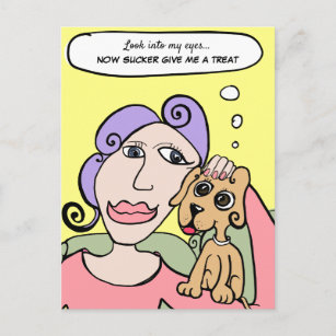 Caricature pour femmes hypnotisée par carte postal
