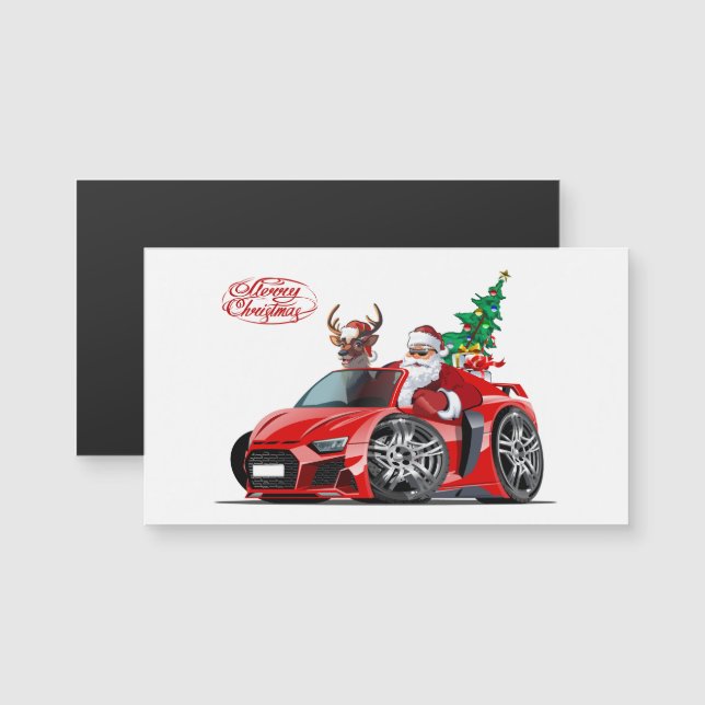 Caricature saluant carte de Noël (Devant / Derrière)