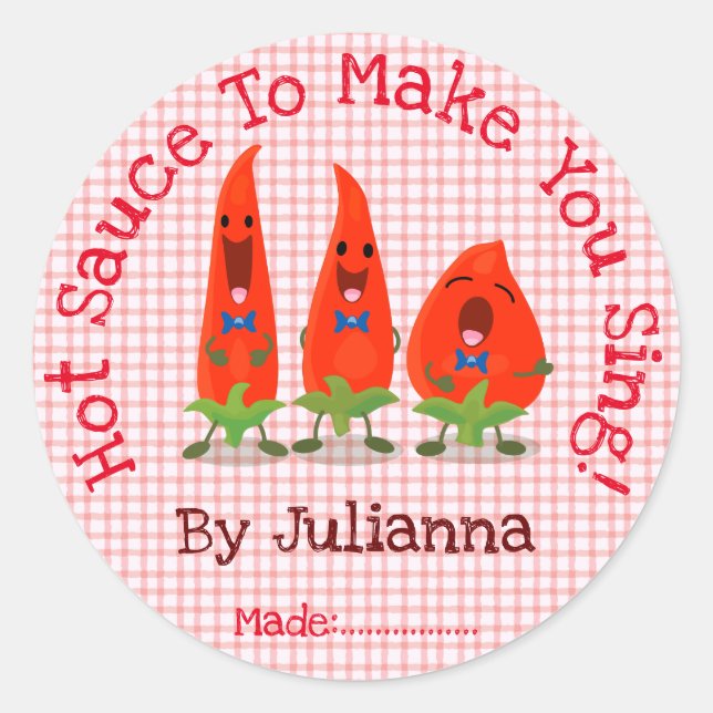 Caricature sur le piment mou étiquette (Devant)