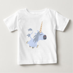 Caricature Trotting Unicorn Baby T-Shirt