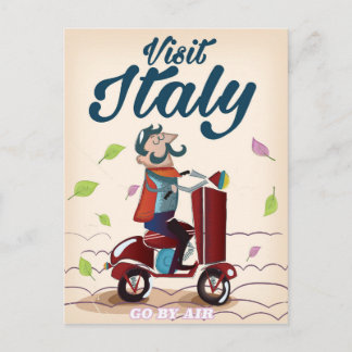 Caricature vintage Italie carte postale de voyage.