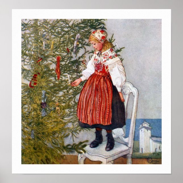 Carl Larsson Arbre de Noël Poster Art (Devant)