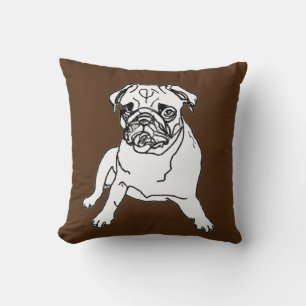 Carlin Brown tendance Chien Dessin Crochet Coussin