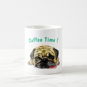 Carlin Chien Drôle Mug de café - Texte Personnalis