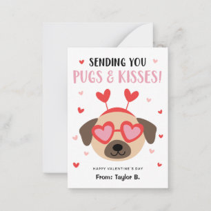Carlin Chien Valentine's Day Cartes pour enfants