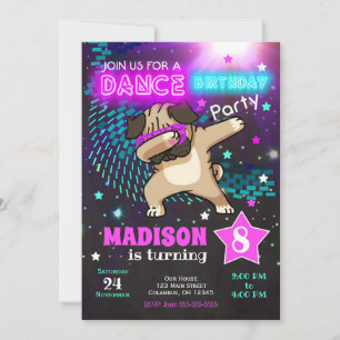 Carlin Dabbing Anniversaire Invitation / Dance Par