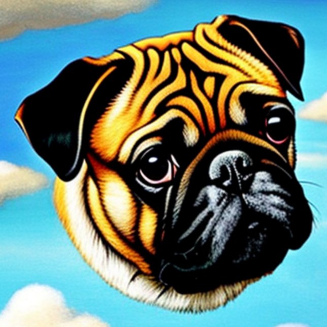 CARLIN de CHIEN face dans un T-shirt Sky (Créateur téléchargé)