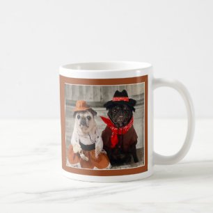Carlin de cow-girl et tasse de carlin de cowboy