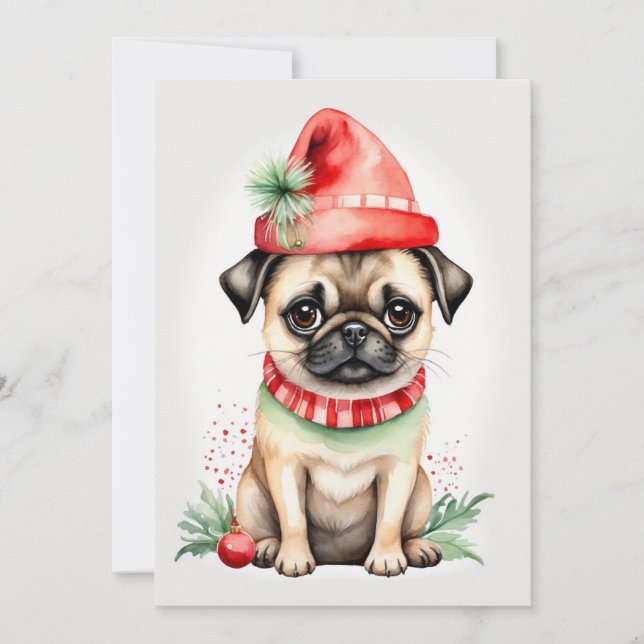 Carlin de Noël avec carte de vacances Casquette ro (Devant)