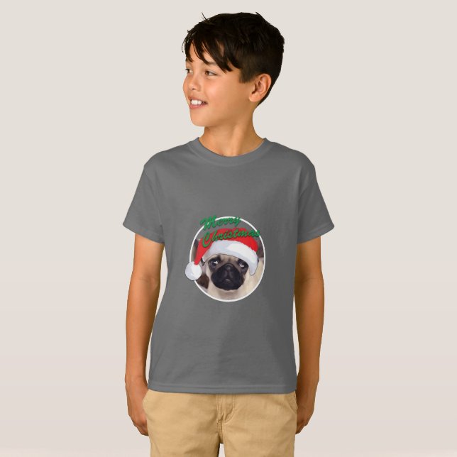 Carlin de Noël - T-shirt de base pour enfants (Devant entier)
