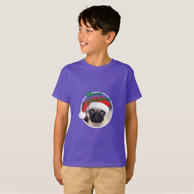 Carlin de Noël - T-shirt de base pour enfants (Devant entier)
