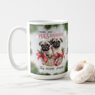 Carlin drôle Noël Chien café Mug