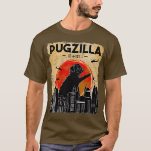 Carlin drôle Tshirt Pugzilla Tshirt Funny Carlin c