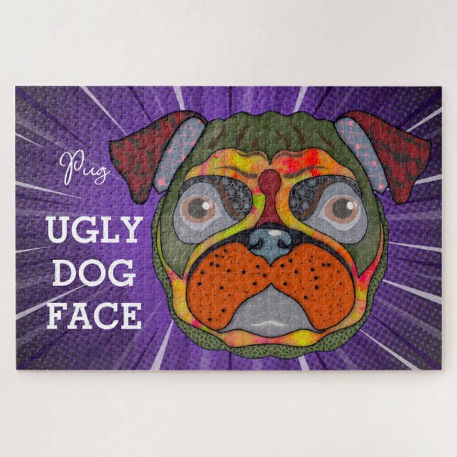 Carlin laide visage chien 1000 pièce puzzle puzzle (Horizontal)