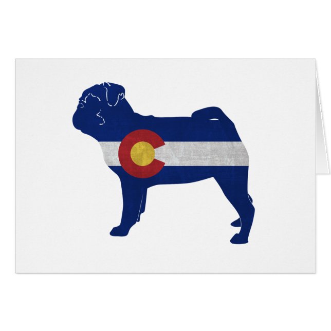Carlin race de chien Colorado Drapeau Silhouette C (Devant horizontal)
