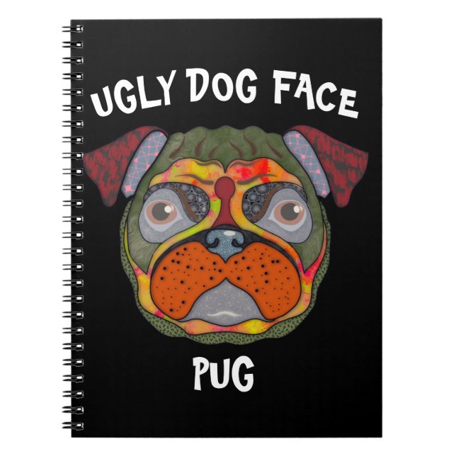 Carlin unique laide Carnet visage chien (Devant)
