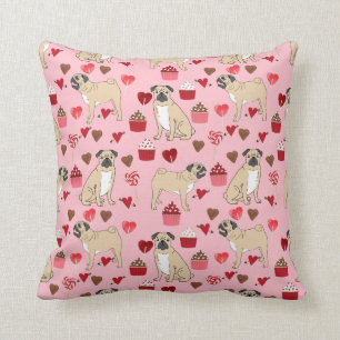 Carlin Valentines Dog Coussin