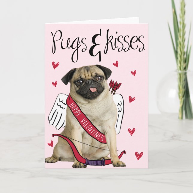 Carlins et baisers Carte Saint-Valentin (Devant)