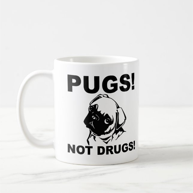 Carlins Pas drogues Mug drôle ou Mug de voyage (Gauche)