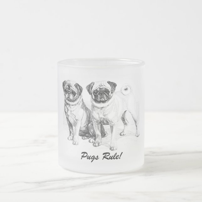Carlins précieux Mugs d'illustration noir et blanc (Centre)