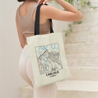 Carlisle, Cumbria City Map Tote Bag