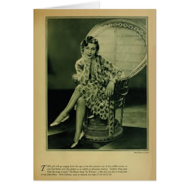Carlotta King 1929 vintage carte portrait (Devant)