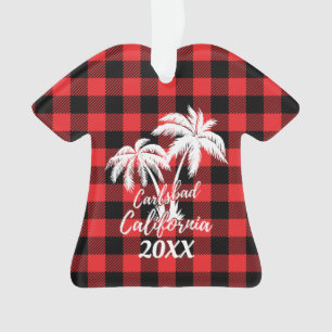 Carlsbad California Palm Trees Plaid Personnalisé