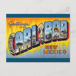 Carlsbad, Nouveau-Mexique Carte postale Art Vintag