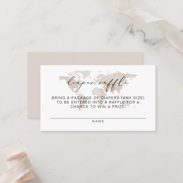 CARMEN Carte Beige Adventure Diaper Raffle Ticket (Devant/Arrière en situation)