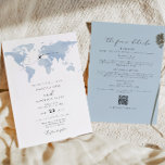 CARMEN Destination Carte Bleue Détails du Mariage<br><div class="desc">Ce faire-part de mariage est doté d'une aquarelle bleu poussiéreuse et d'une police de script élégante avec une portion pour inclure vos détails supplémentaires sur le côté arrière. Modifiez facilement le libellé MOST pour répondre à vos besoins et déplacez le coeur/changez l'emplacement pour mettre en évidence votre destination mariage. Cet...</div>