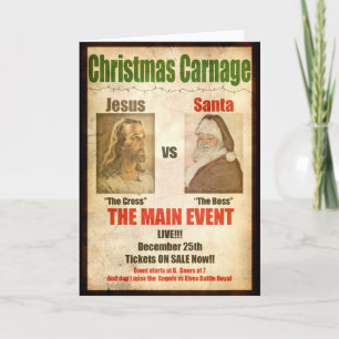 Carnage de Noël Carte Jesus vs Père Noël