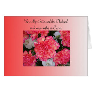 Carnations Soeur Et Mari Carte Pâques