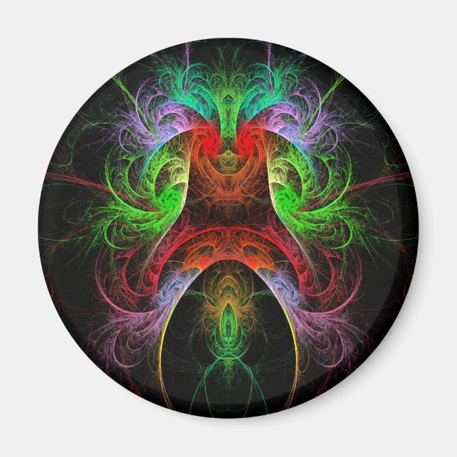 Carnaval Abstrait Art Round Magnet (Devant)
