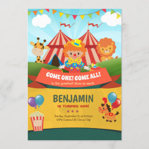 Carnaval Anniversaire Invitation Cirque