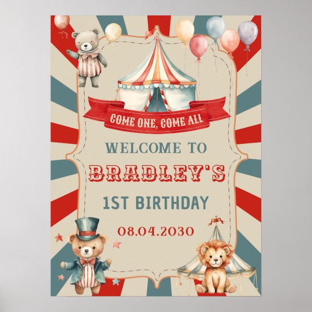 Carnaval Circus & Animaux Affiches de bienvenue d' (Devant)