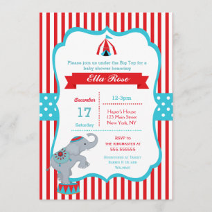 Carnaval de cirque Big Top Baby Shower Invitations