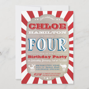 Carnaval de cirque Invitation de fête d'anniversai
