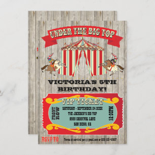 Carnaval de cirque Invitation de fête d'anniversai