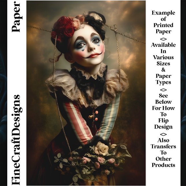 Carnaval Noir Cirque Fille Mignonne CN4 Papier Scr (Créateur téléchargé)